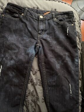 7 For All Mankind Black Tie-Dye Jean Shorts